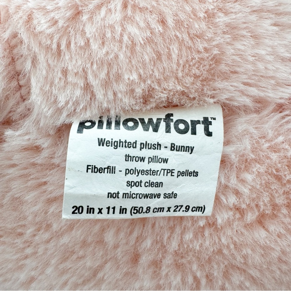 Pillowfort Bunny Plush Weighted Pillow 3lbs Sensory Friendly Pink - Picture 8 of 8